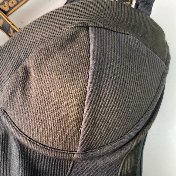 Adidas x Ivy Park Black Knit Jumpsuit XS Ribbed Corset Catsuit Logo Straps - Picture 7 of 11